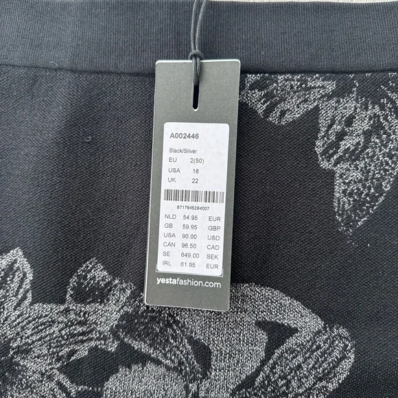 yesta black floral knit sweater skirt size 14,16,18,20 - Picture 4 of 6